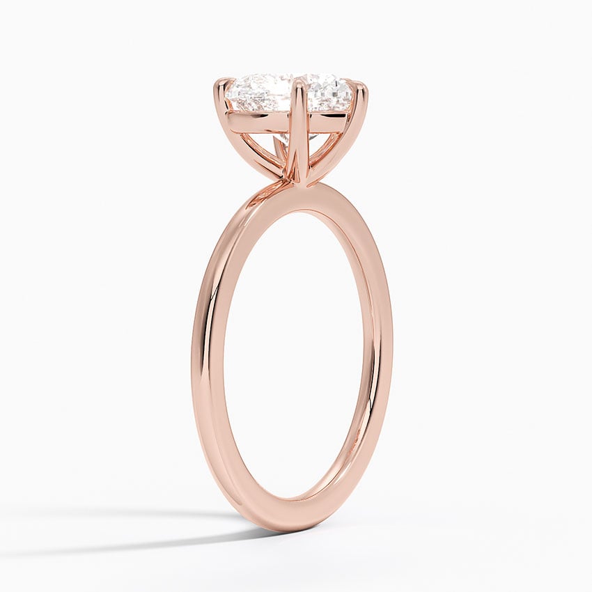Romantic heart diamond engagement ring in rose gold band