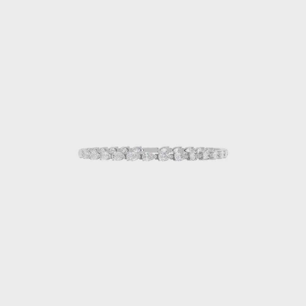 Pear Cut Lab Grown Diamond Station Bracelet