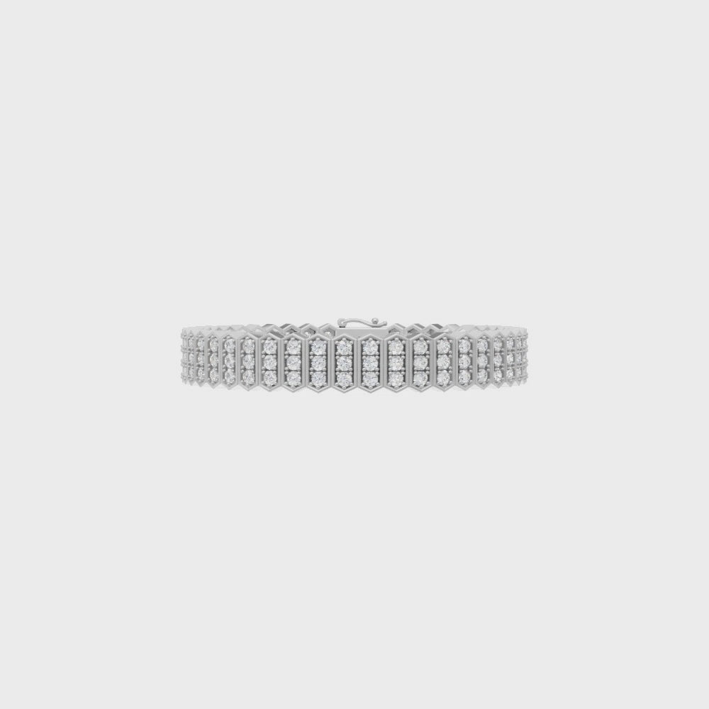 Hexagon Link Lab Grown Diamond Tennis Bracelet