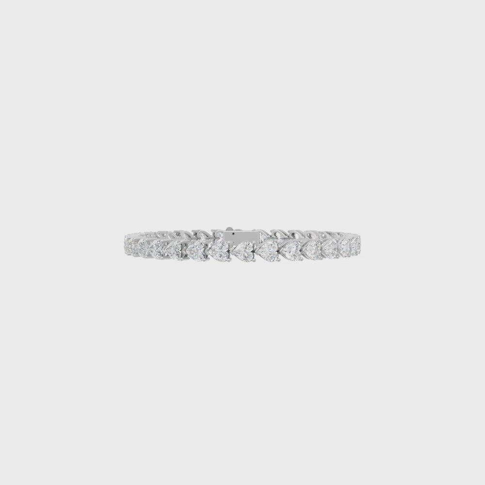 Heart Cut Lab Grown Diamond Tennis Bracelet VENFORA