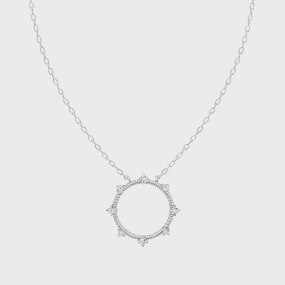 Elegant Celestial Circle Diamond Pendant Chain