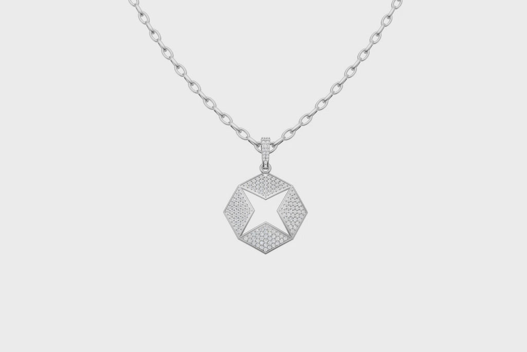 Iced Star Lab Grown Diamond Chain Pendant