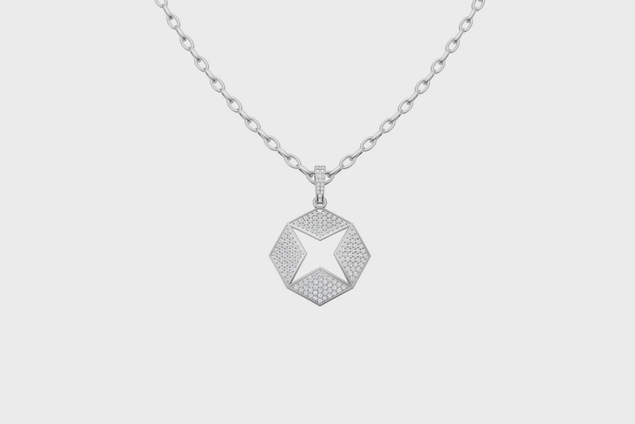 Iced Star Lab Grown Diamond Chain Pendant