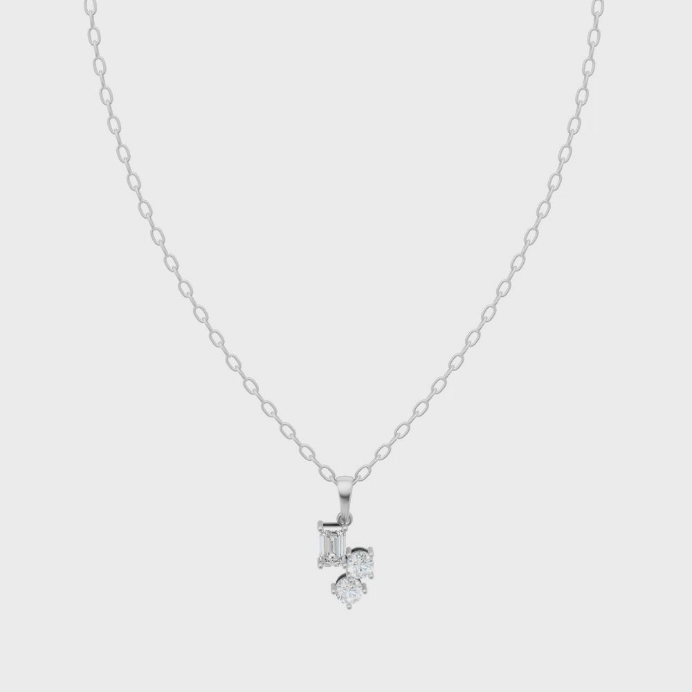 Minimal Trio Diamond Pendant Chain