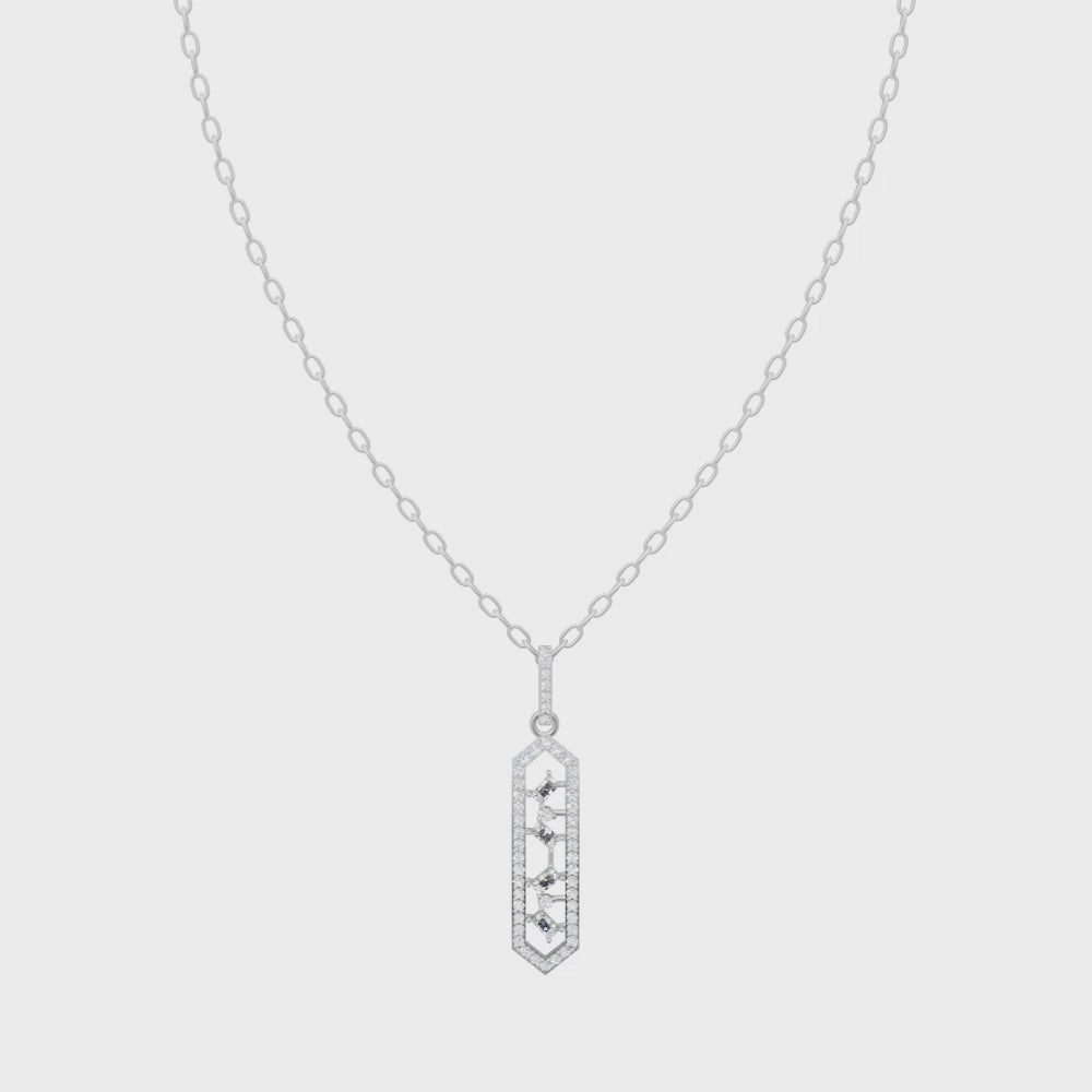 Luxury Vertical Bar Diamond Pendant Chain