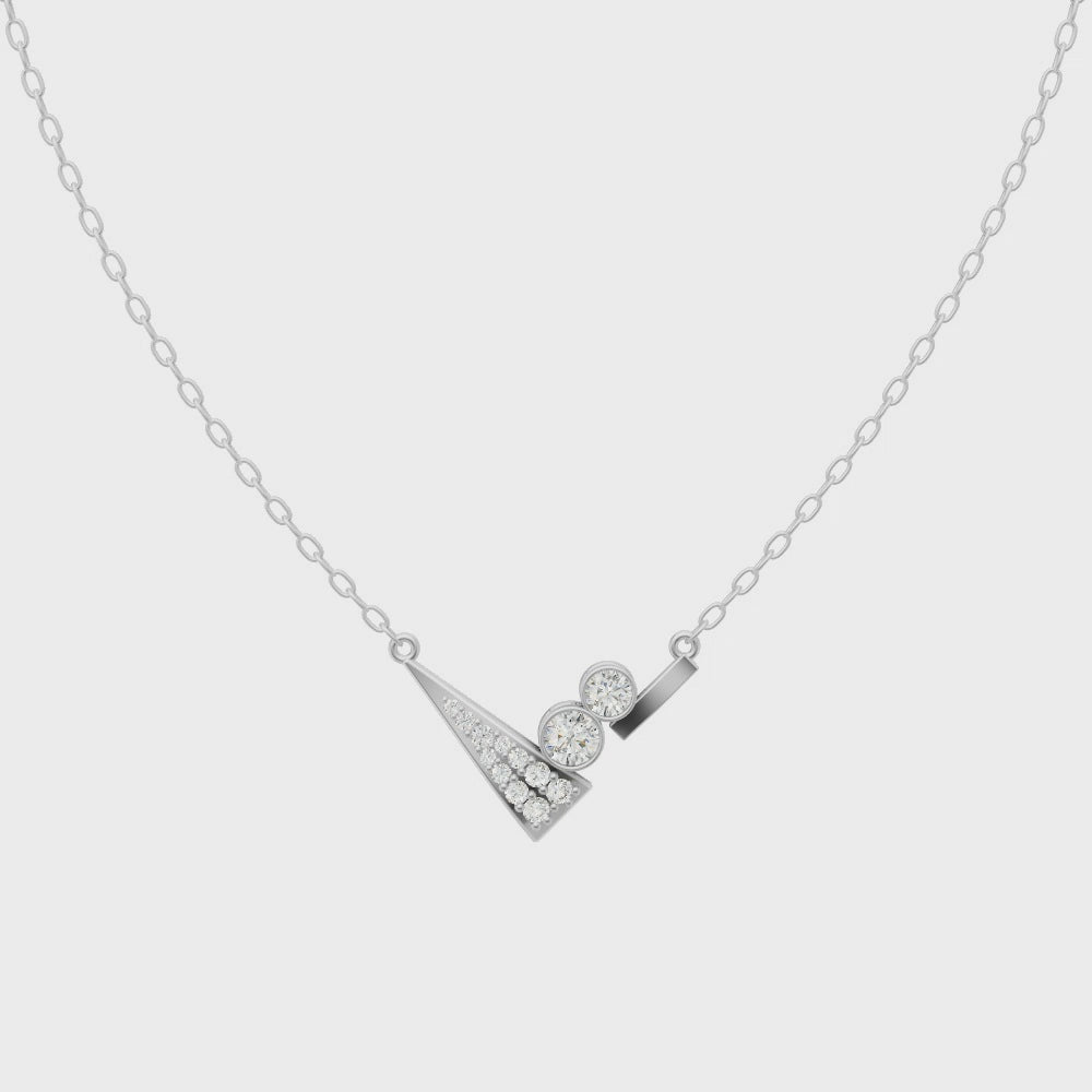 Modern V-Shine Diamond Pendant Chain