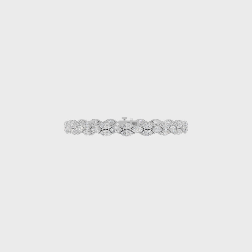Marquise Cut Lab Grown Diamond Tennis Bracelet