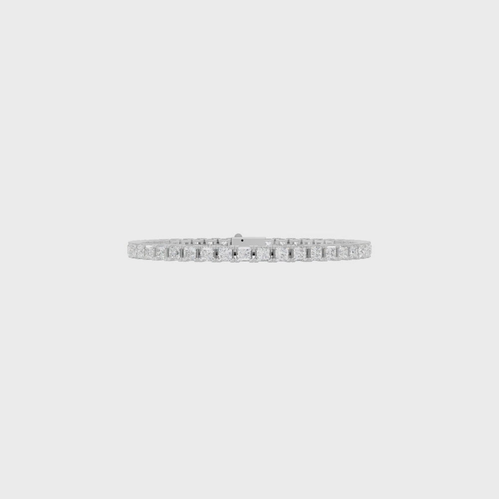 Princess Cut Lab Grown Diamond Tennis Bracelet