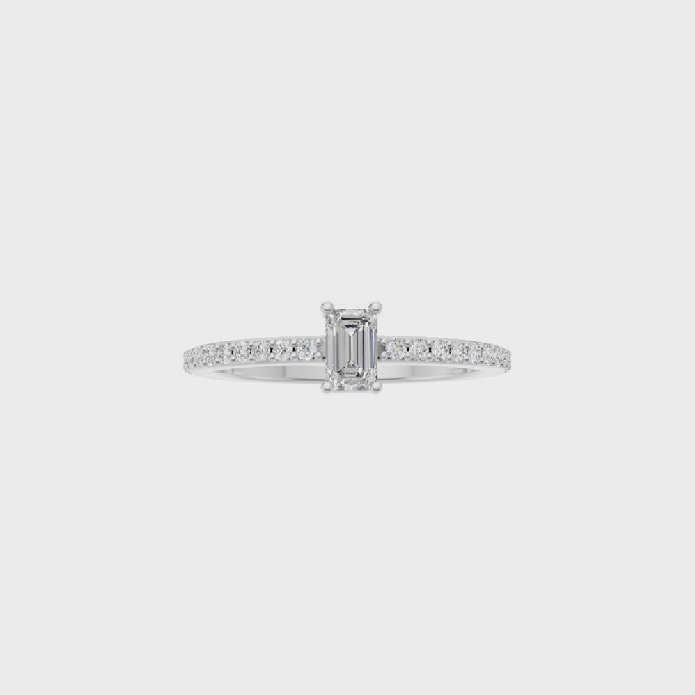 Emerald Cut Lab Grown Diamond Solitaire Ring