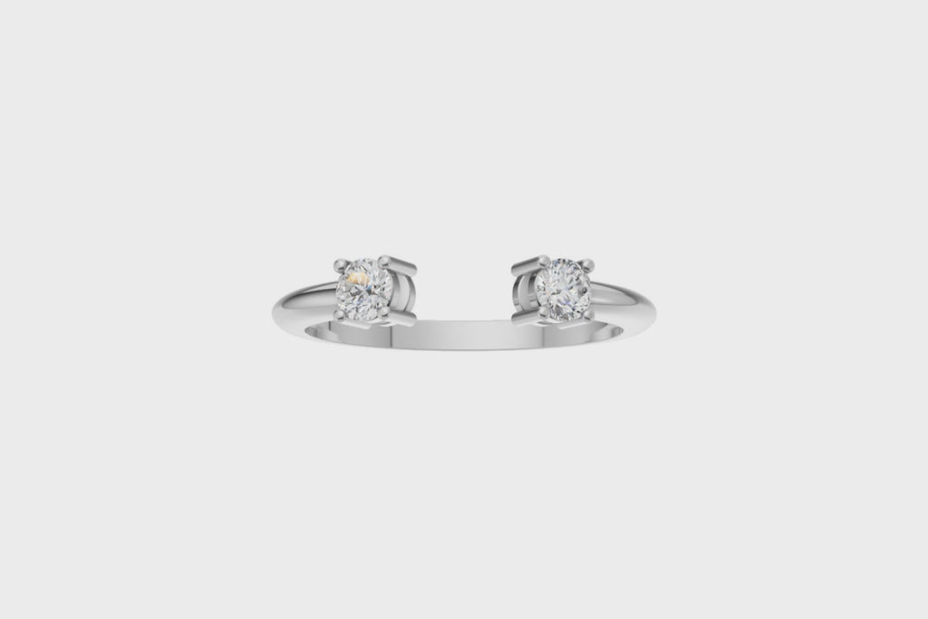 Twin Solitaire Open-End Lab Grown Diamond Ring