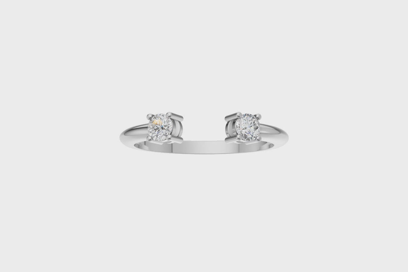 Twin Solitaire Open-End Lab Grown Diamond Ring