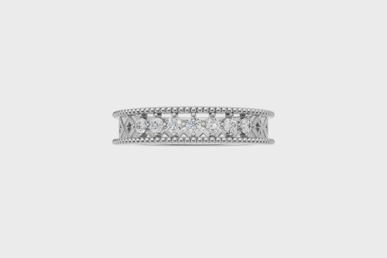 Vintage Milgrain Lab Grown Diamond Eternity Band