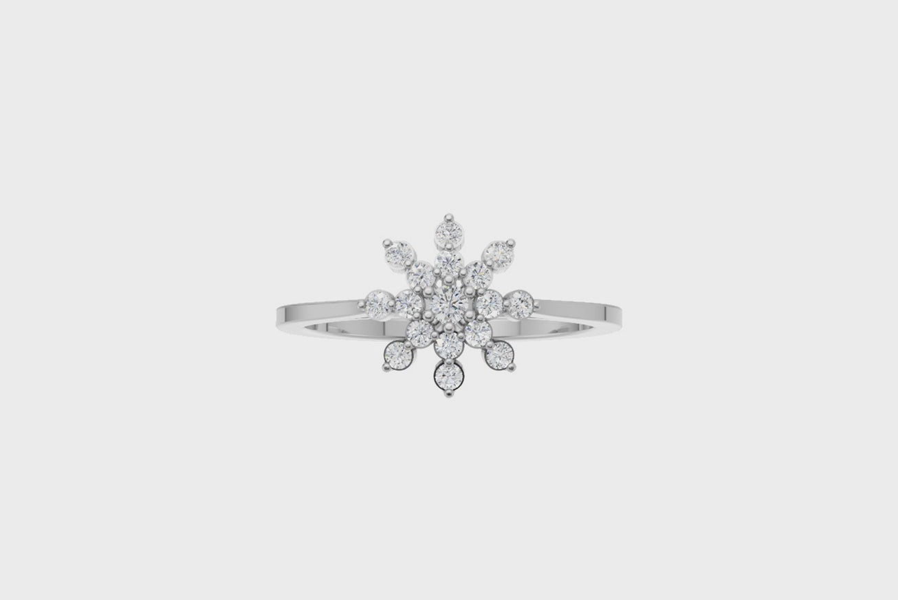 Floral Cluster Lab Grown Diamond Ring