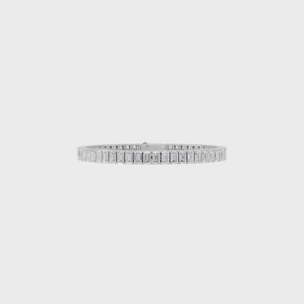 Baguette Cut Lab Grown Diamond Tennis Bracelet VENFORA