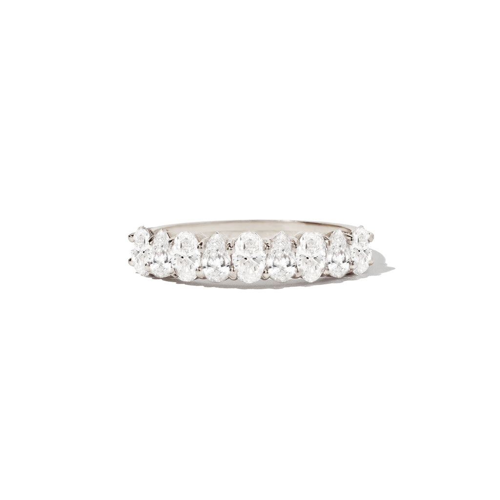 Elegant Oval And Pear Diamond Eternity Band Ring