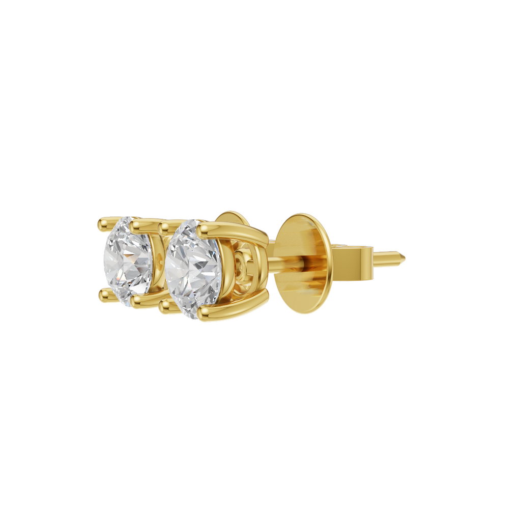 Round Cut Lab Grown Diamond Stud Earrings
