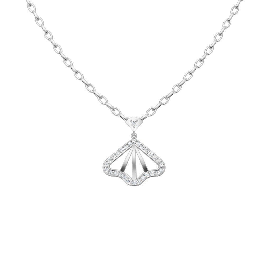 Elegant Fan Shine Diamond Pendant Chain