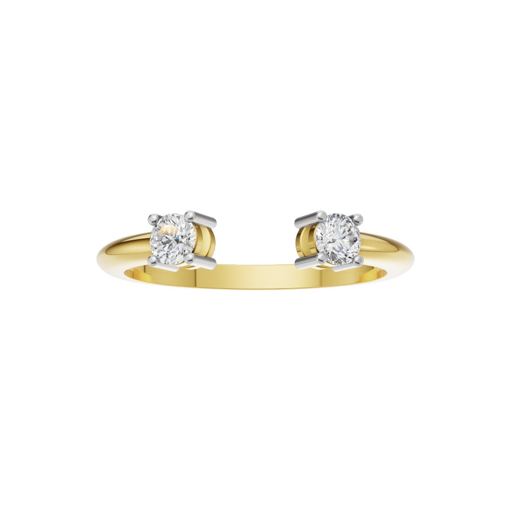 Twin Solitaire Open-End Lab Grown Diamond Ring