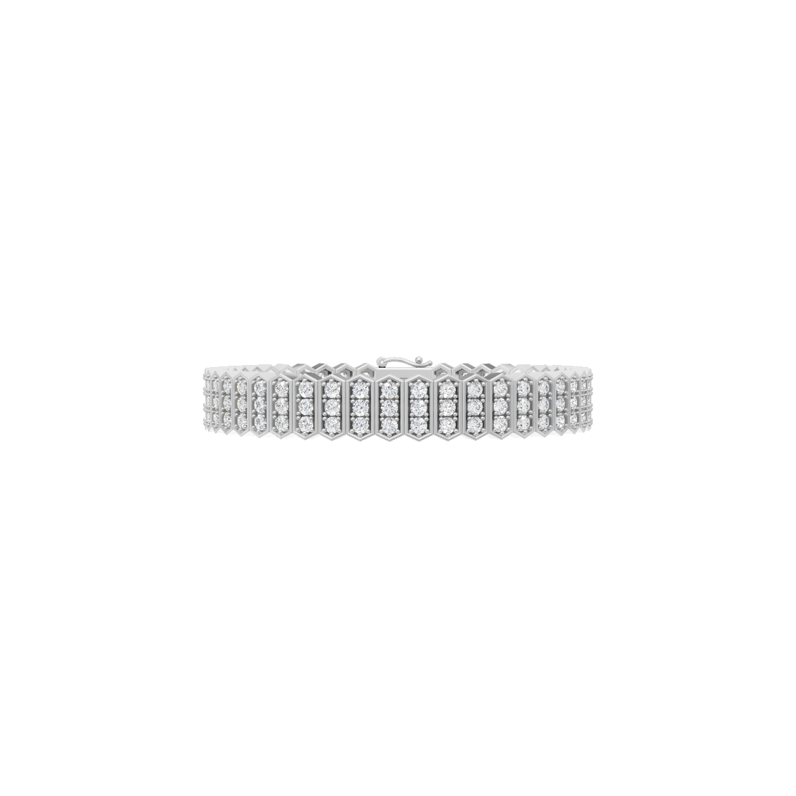 Hexagon Link Lab Grown Diamond Tennis Bracelet