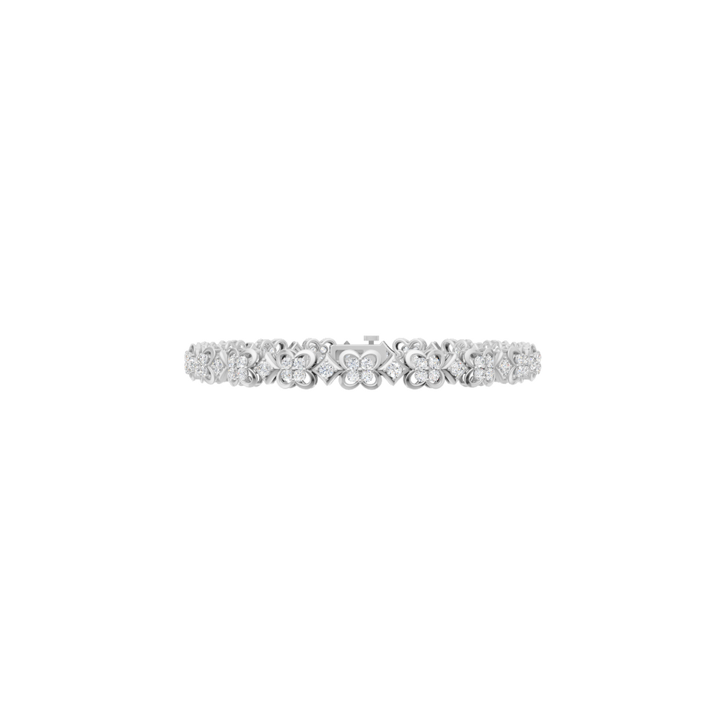 Floral Motif Lab Grown Diamond Bracelet