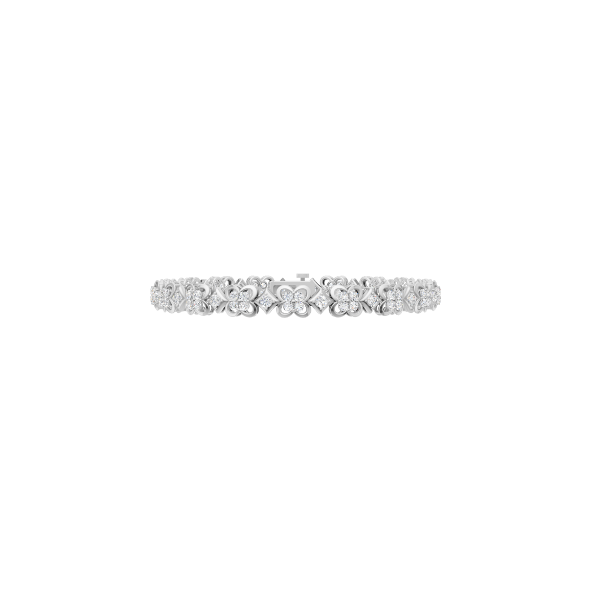 Floral Motif Lab Grown Diamond Bracelet
