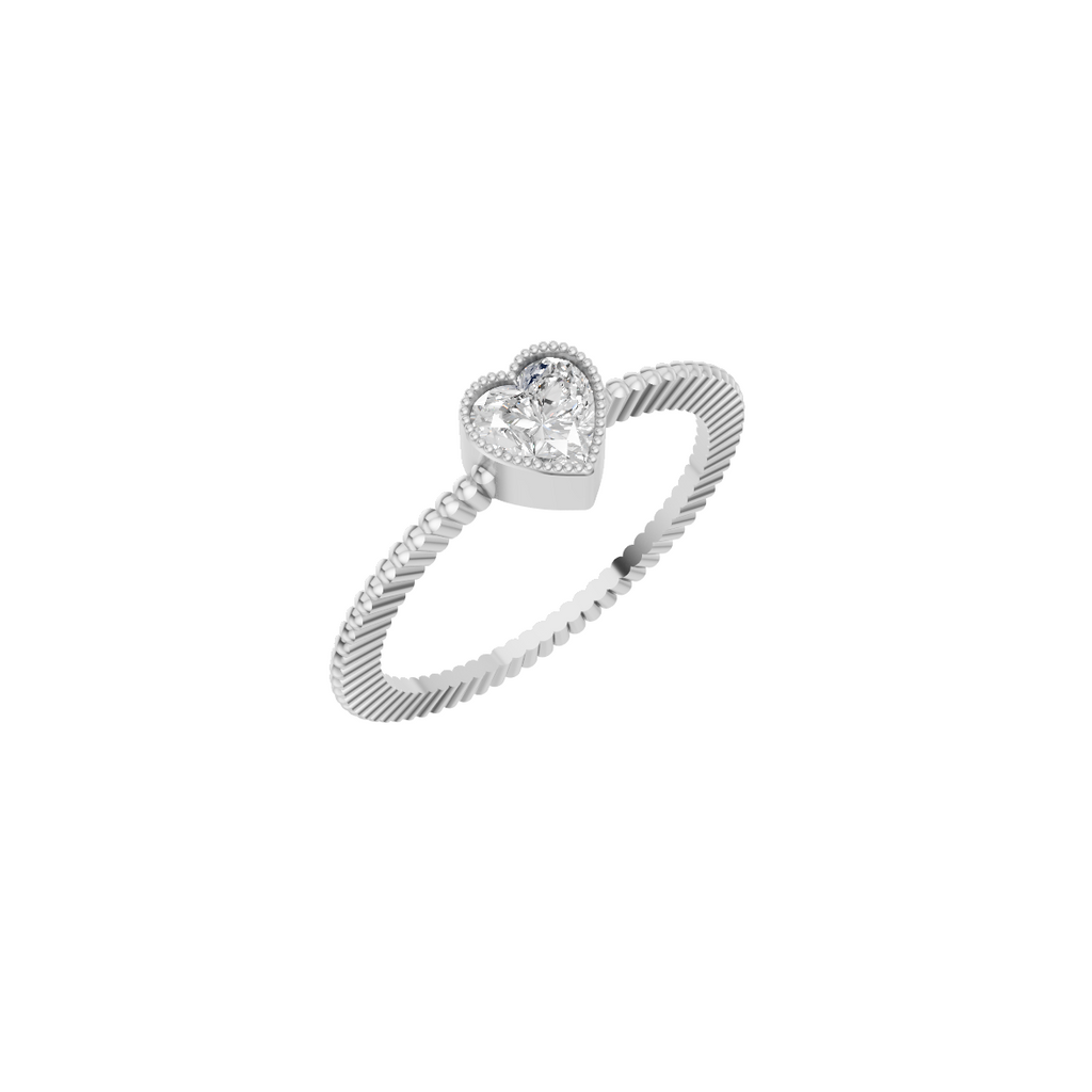 Pink Heart Lab Grown Diamond Band Ring