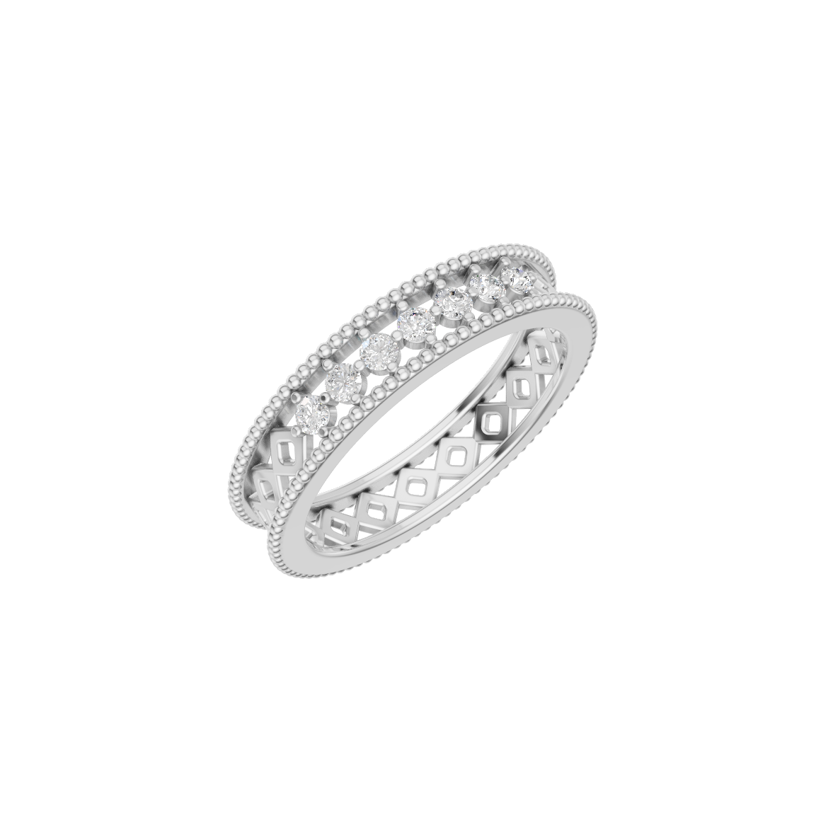 Vintage Milgrain Lab Grown Diamond Eternity Band