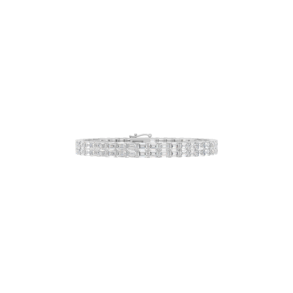 Emerald Cut Lab Grown Diamond Tennis Bracelet