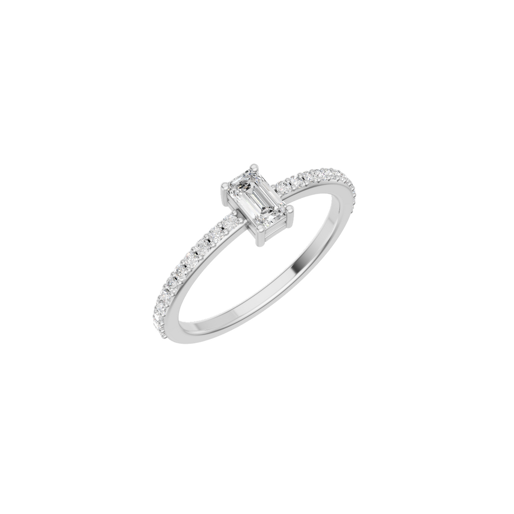 Emerald Cut Lab Grown Diamond Solitaire Ring