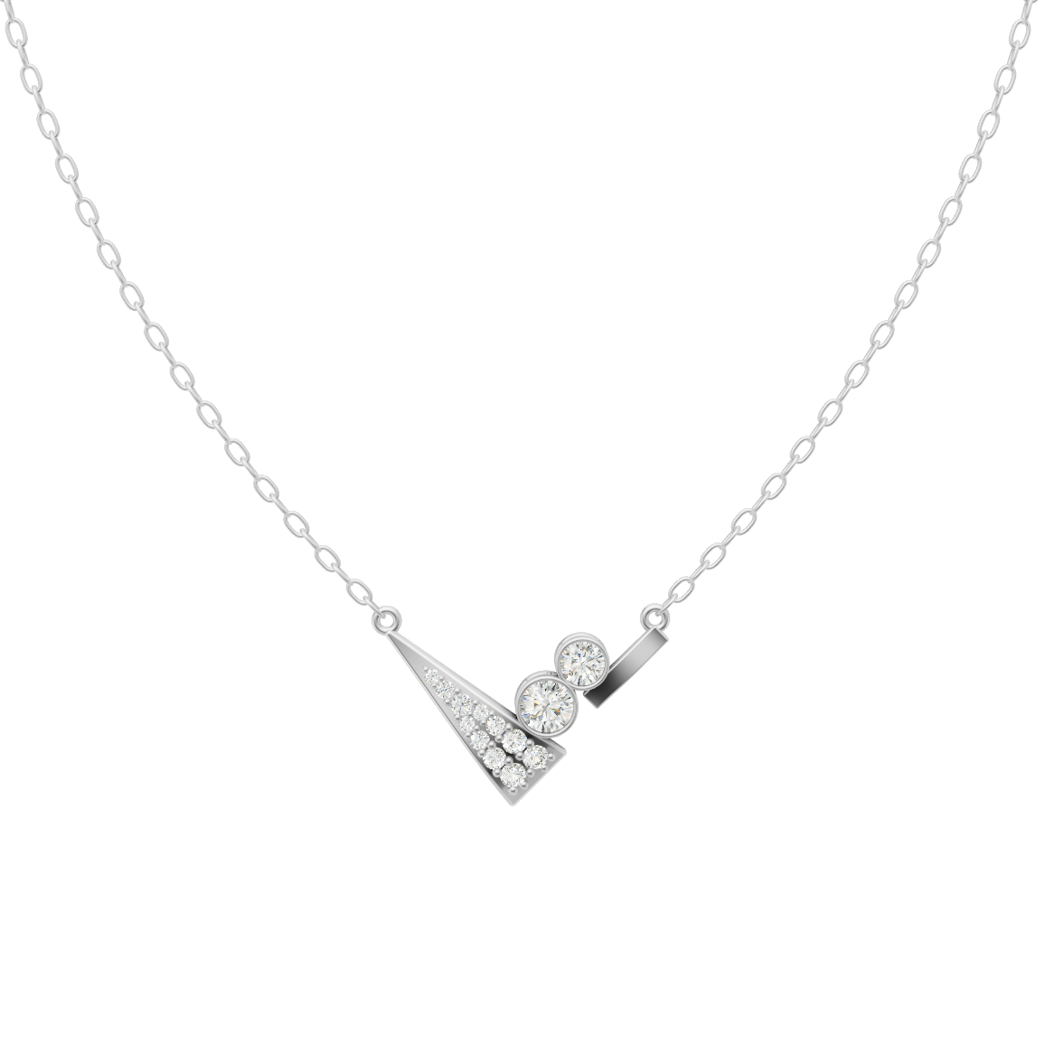 Modern V-Shine Diamond Pendant Chain
