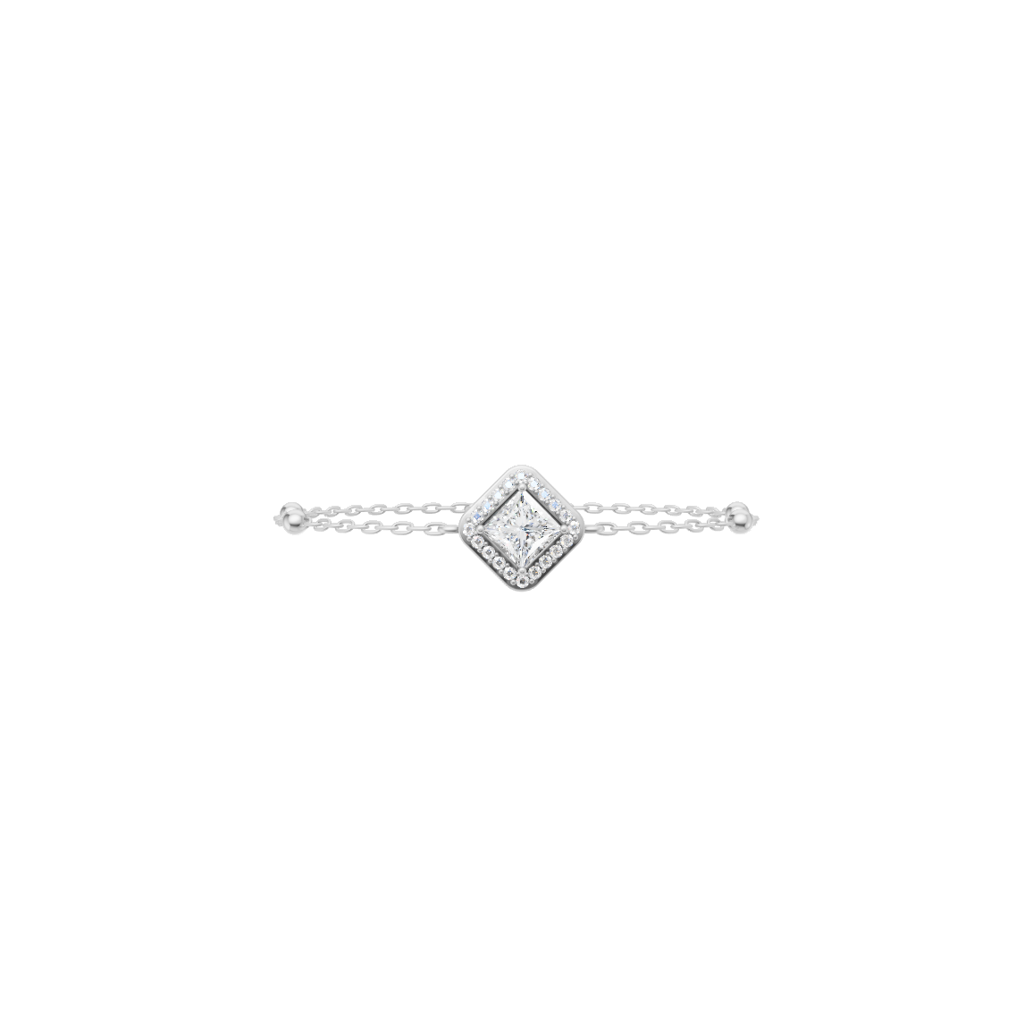 Princess Cut Lab Grown Diamond Halo Bracelet
