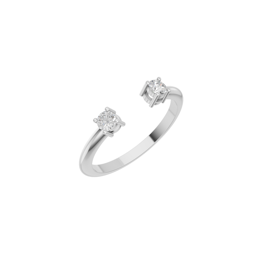 Twin Solitaire Open-End Lab Grown Diamond Ring