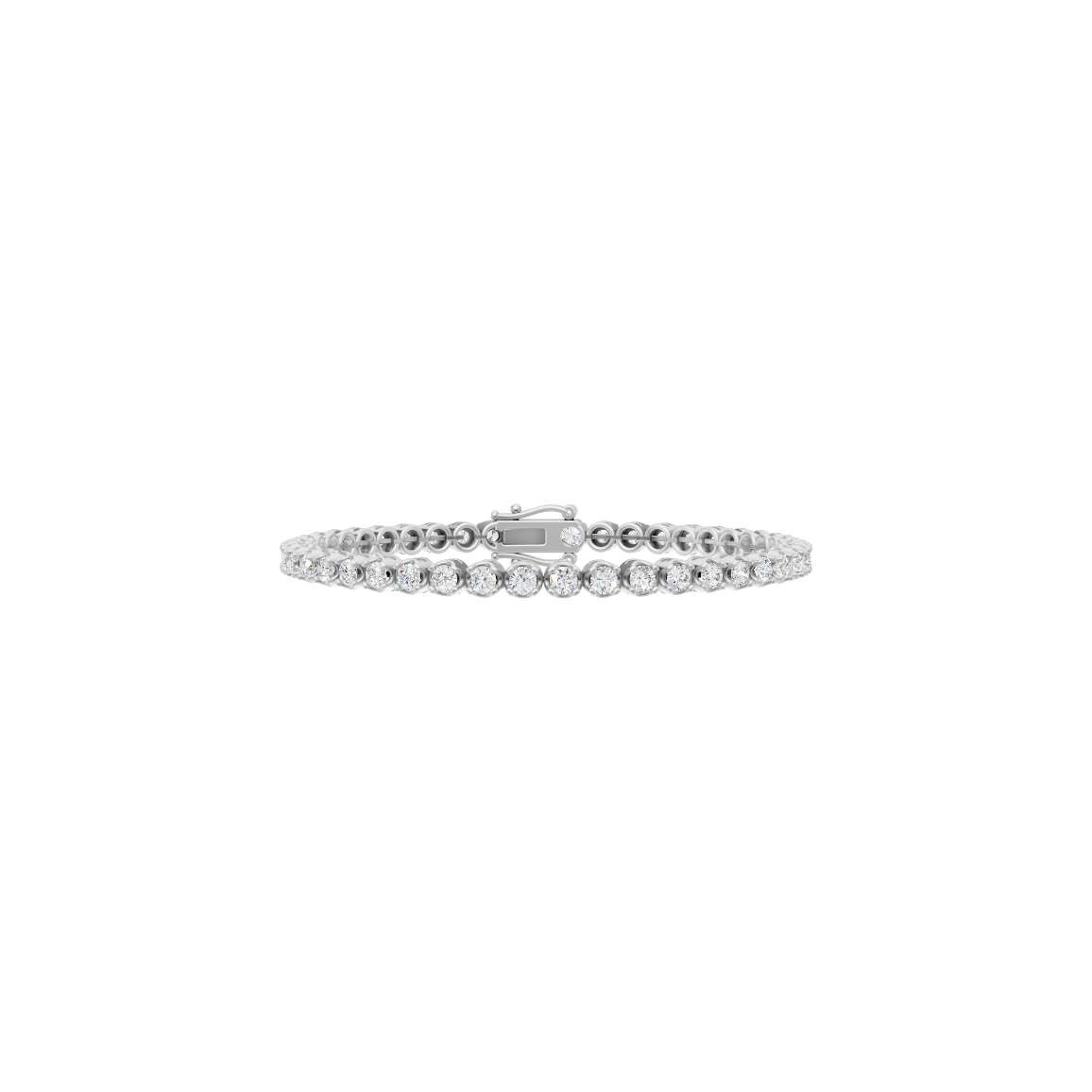 Bezel Set Round Cut Lab Grown Diamond Tennis Bracelet