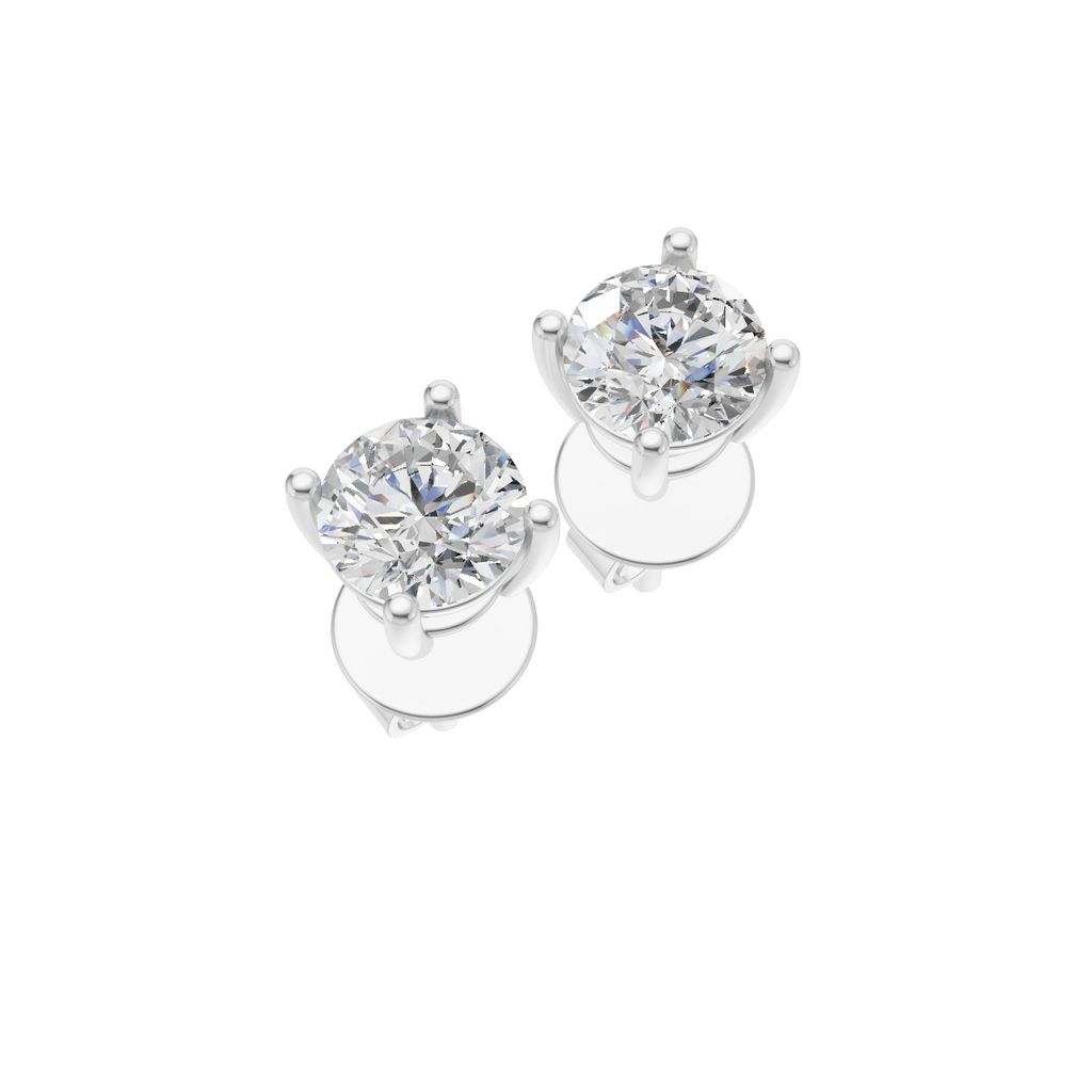 Round Cut Lab Grown Diamond Stud Earrings