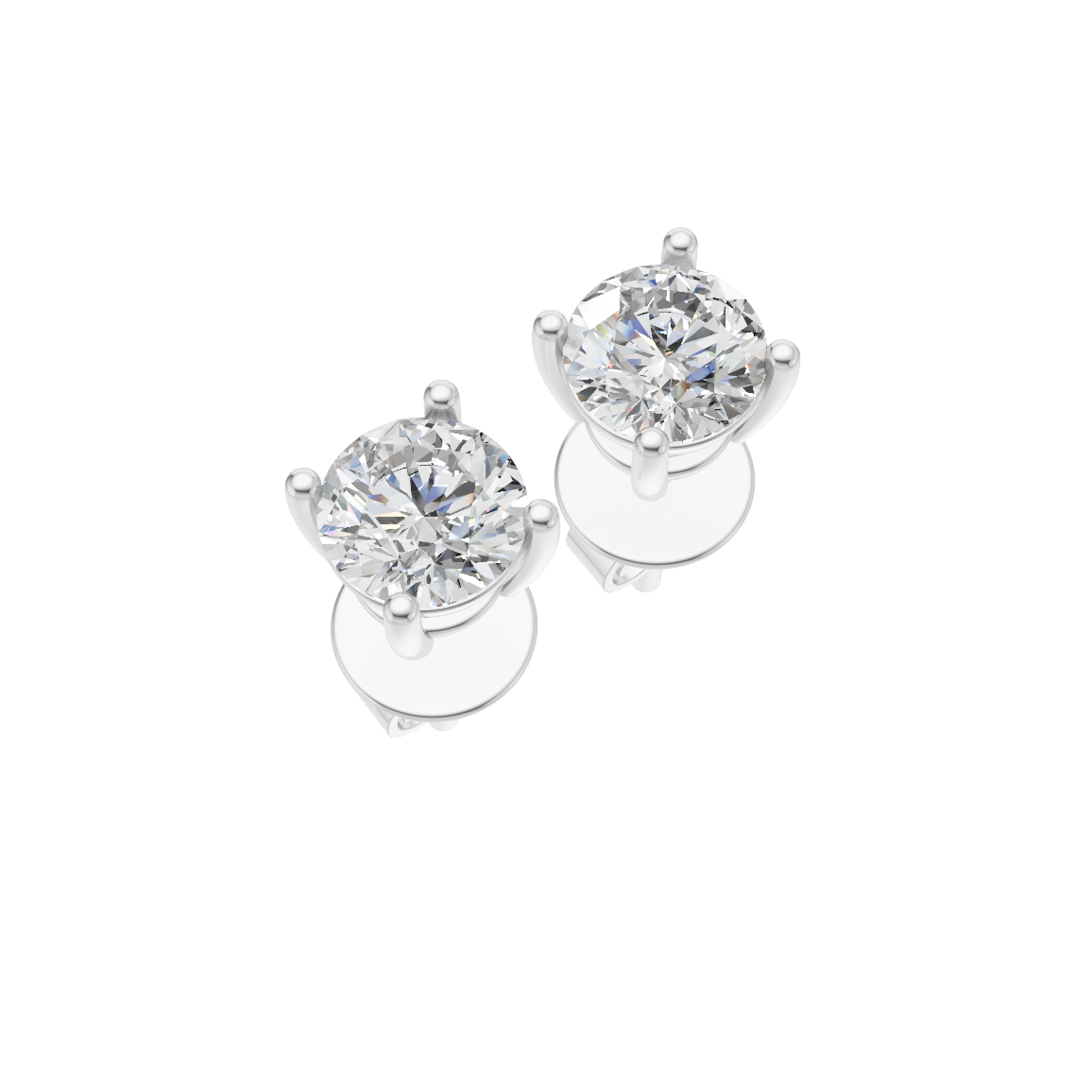 Round Cut Lab Grown Diamond Stud Earrings