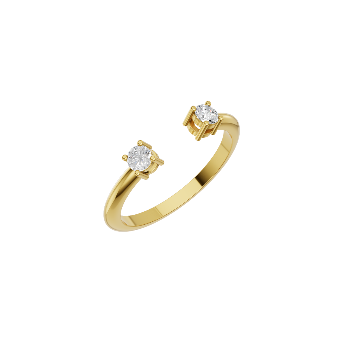 Twin Solitaire Open-End Lab Grown Diamond Ring