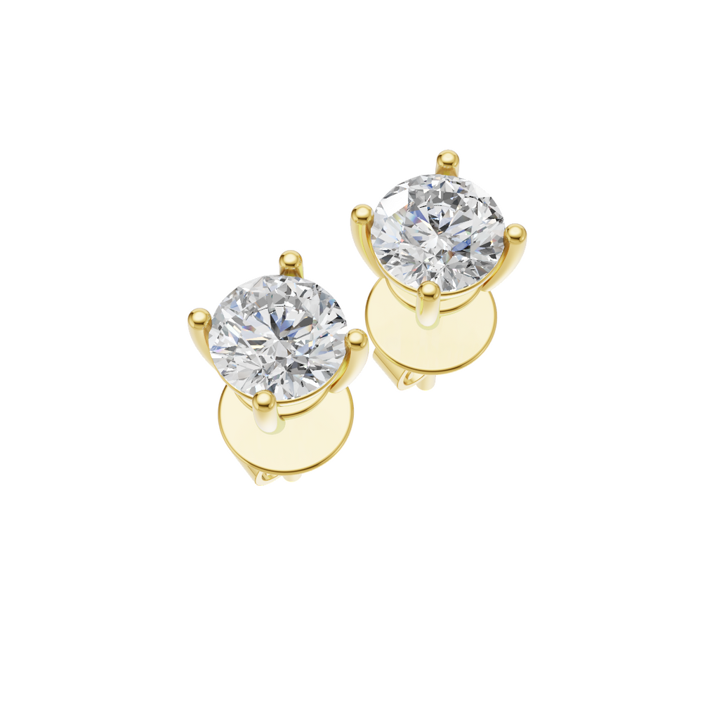 Round Cut Lab Grown Diamond Stud Earrings