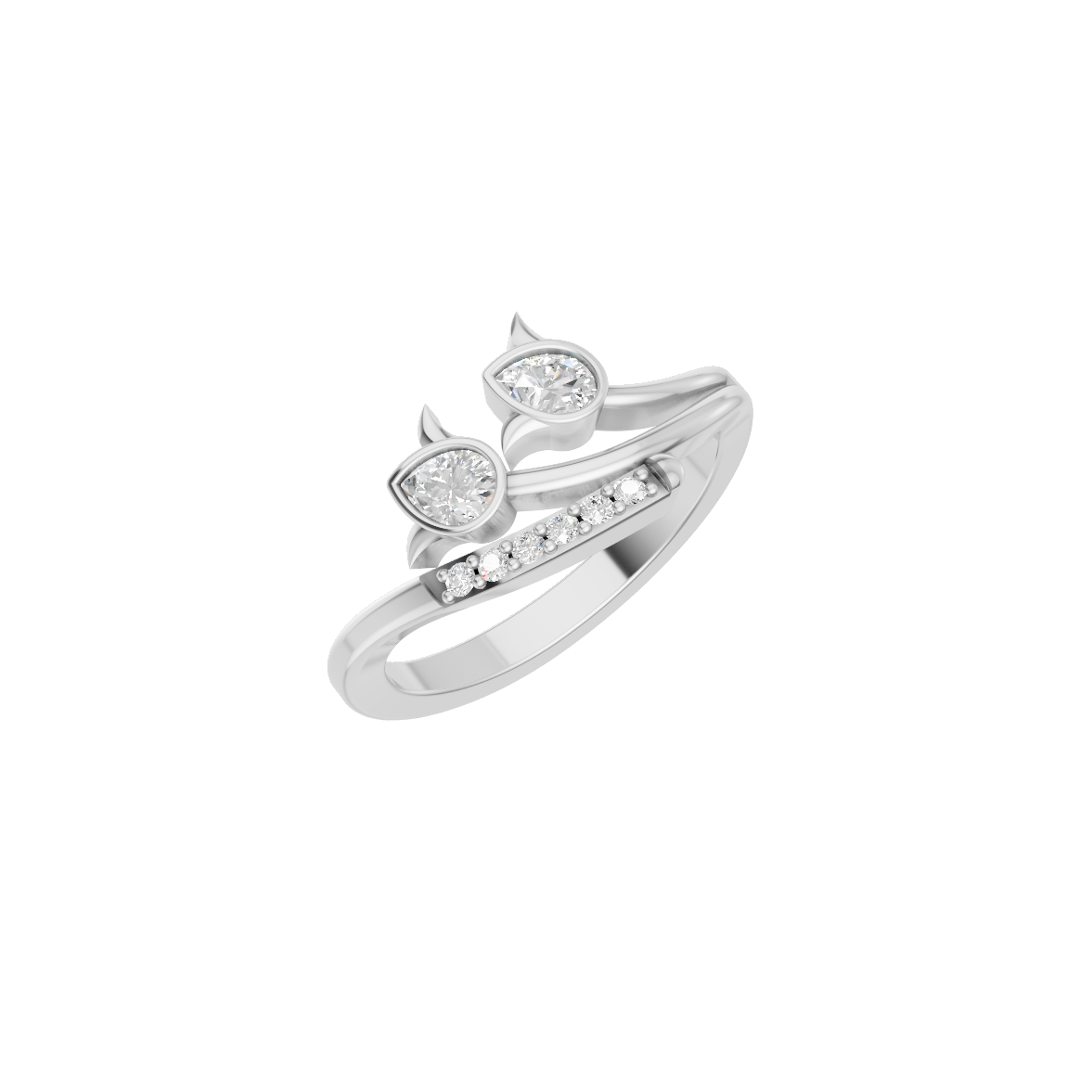 Pink Heart Lab Grown Diamond Devil Band Ring