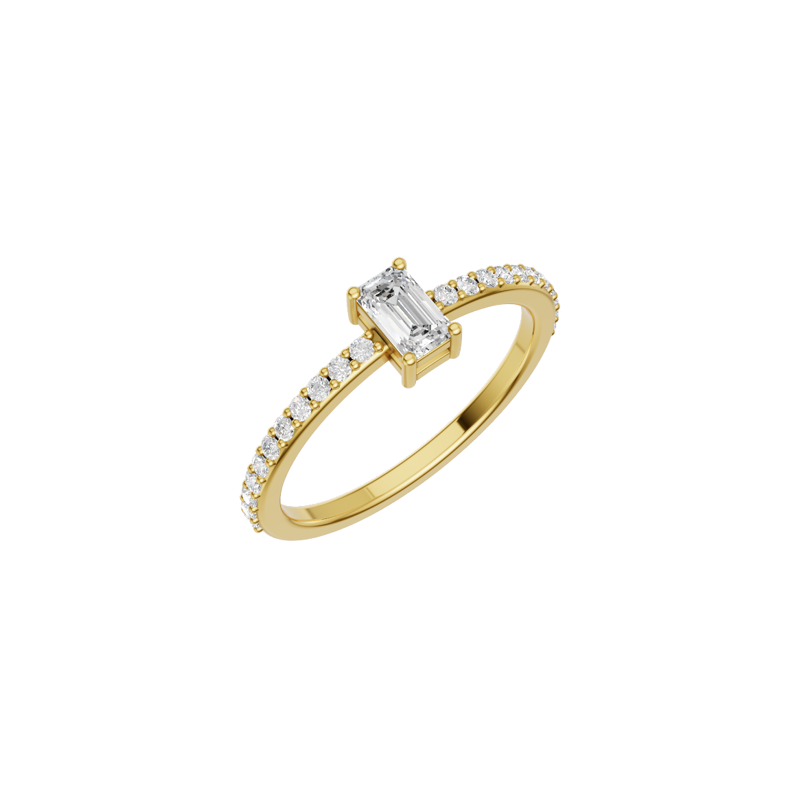 Emerald Cut Lab Grown Diamond Solitaire Ring