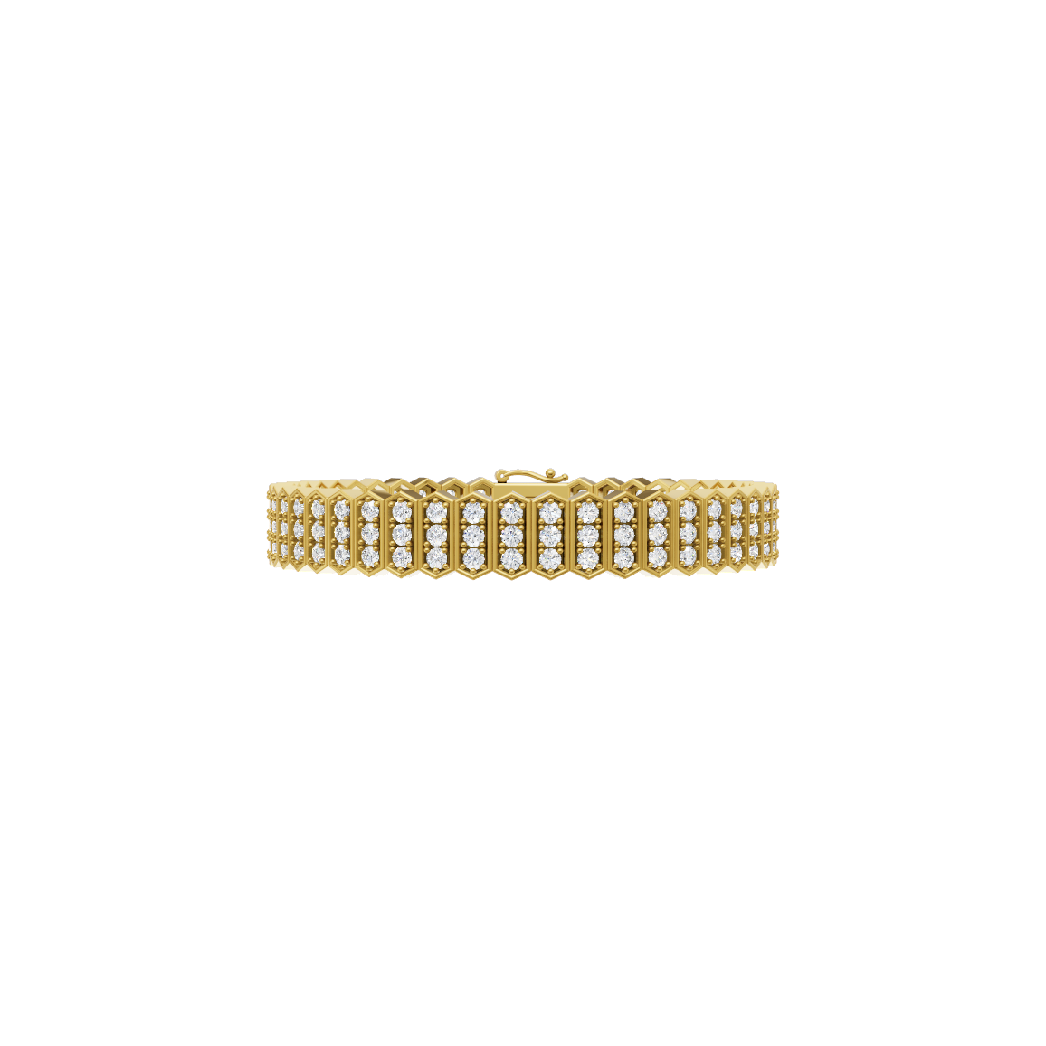 Hexagon Link Lab Grown Diamond Tennis Bracelet