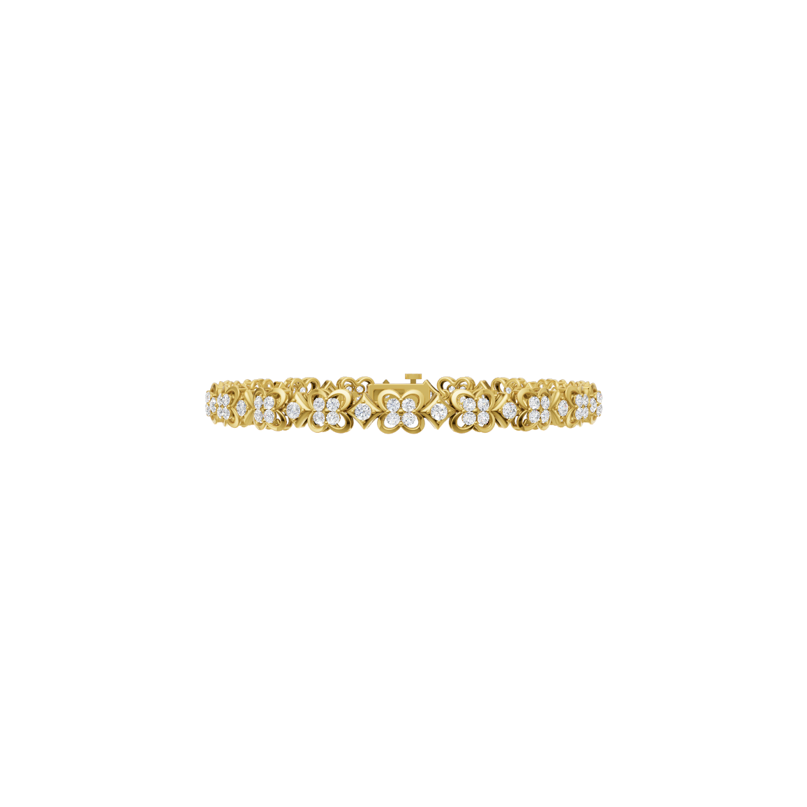 Floral Motif Lab Grown Diamond Bracelet