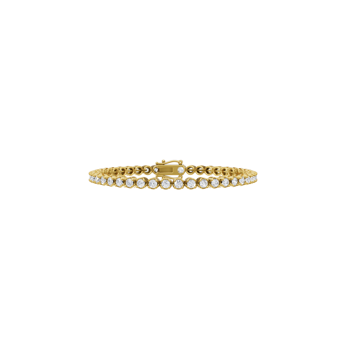 Bezel Set Round Cut Lab Grown Diamond Tennis Bracelet