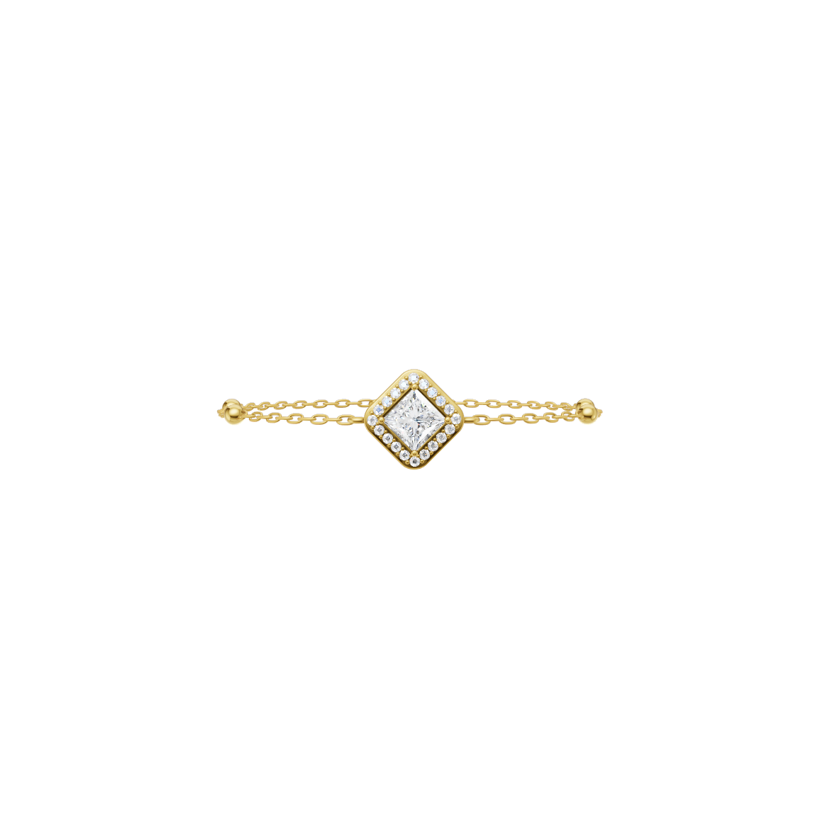 Princess Cut Lab Grown Diamond Halo Bracelet