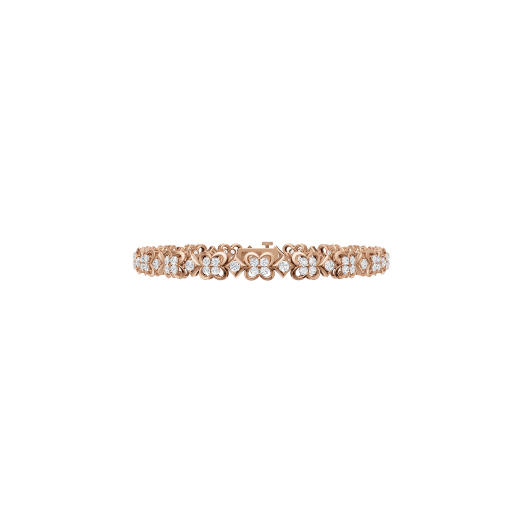Floral Motif Lab Grown Diamond Bracelet