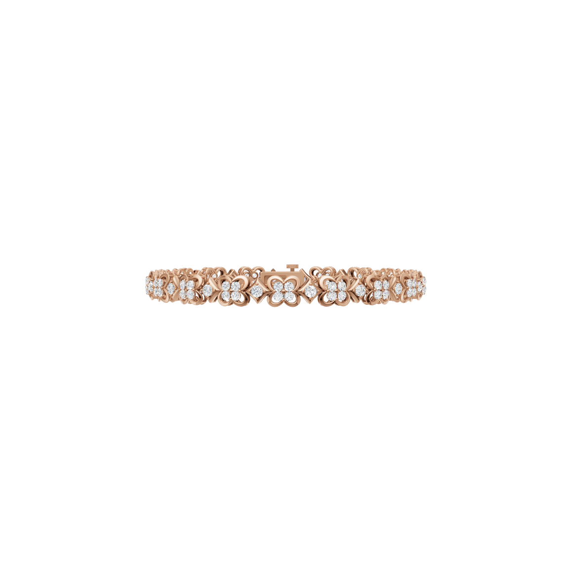 Floral Motif Lab Grown Diamond Bracelet