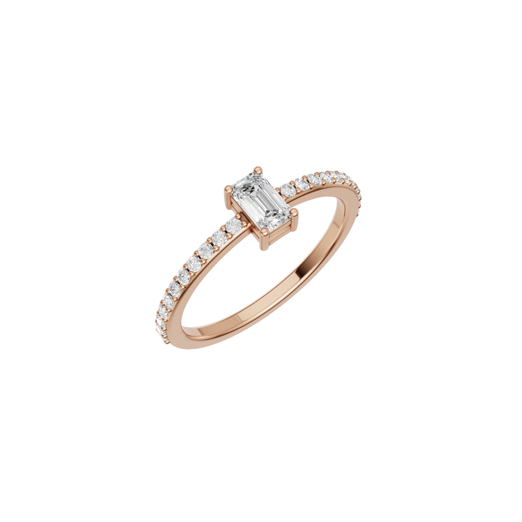 Emerald Cut Lab Grown Diamond Solitaire Ring