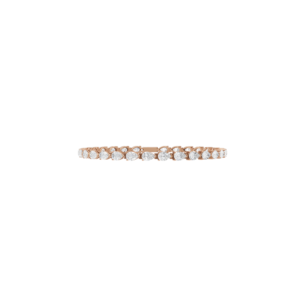 Pear Cut Lab Grown Diamond Station Bracelet