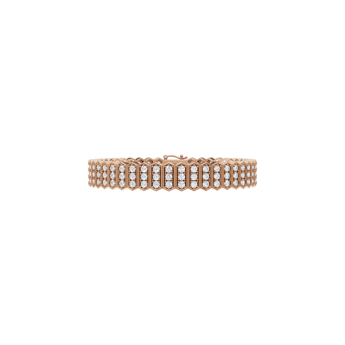 Hexagon Link Lab Grown Diamond Tennis Bracelet