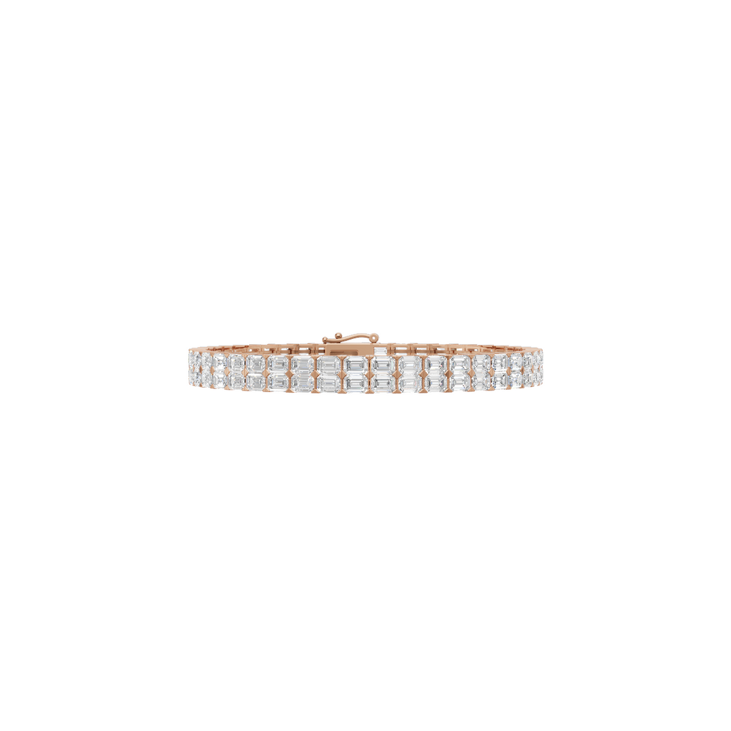 Emerald Cut Lab Grown Diamond Tennis Bracelet