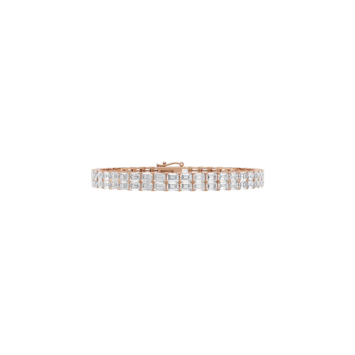 Emerald Cut Lab Grown Diamond Tennis Bracelet